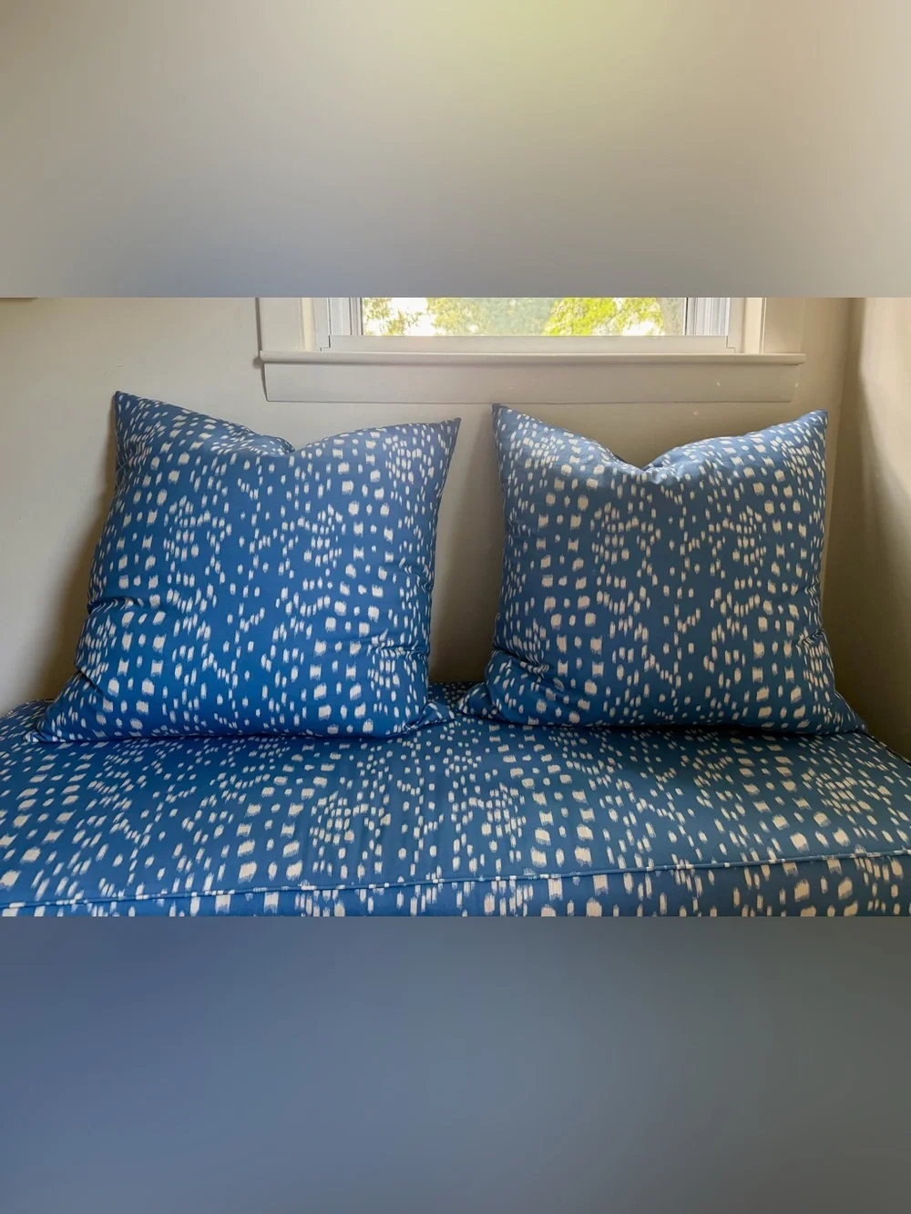 Two Brunschwig & Fils 26x26 Pillows in Blue